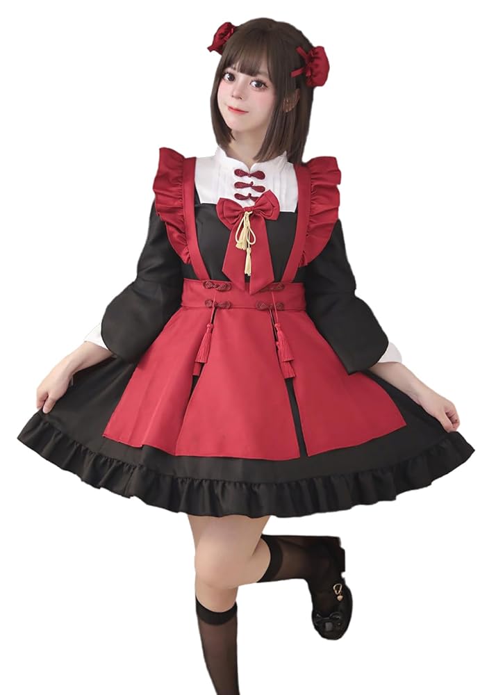 赤 レッド セーラー風 ワンピース 闇可愛い 魔法少女 ロリータ Amazon.co.jp: [SSUPTEMBER2] 小悪魔 魔法少女 ゴスロリ